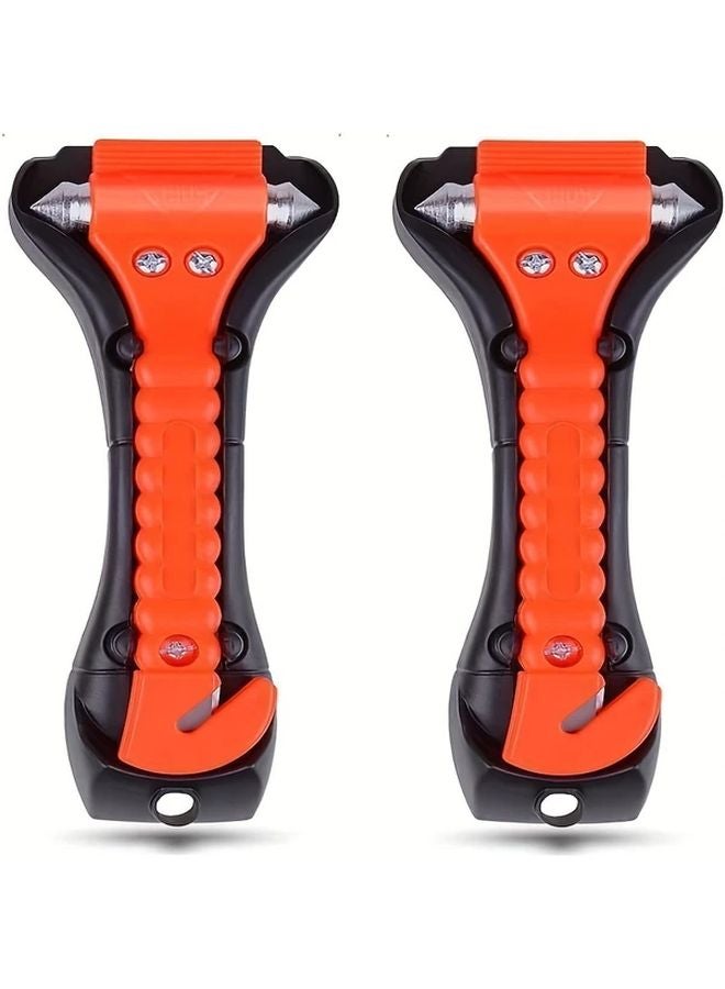 Orange Car Glass Breaker Safety Hammer Emergency Escape Tool With Seat Belt Cutter - Image 1